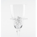 Diseño de flores Conjunto de copa de vino transparente